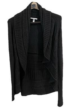 Autumn Cashmere Charcoal Gray, Open Front Sweater Sz L, Stylish , Soft & Warm